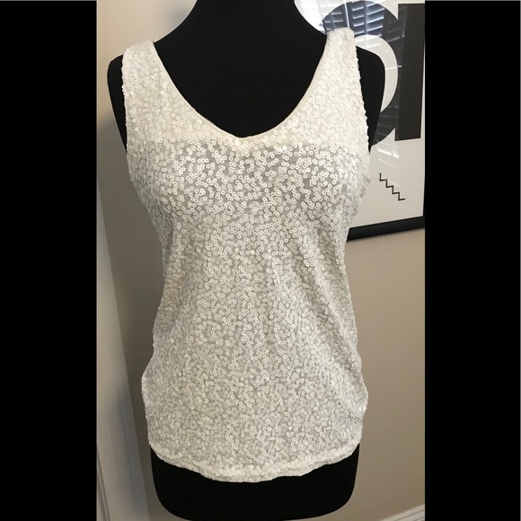 J. Crew White Sequined tank Small - Picture 9 of 16